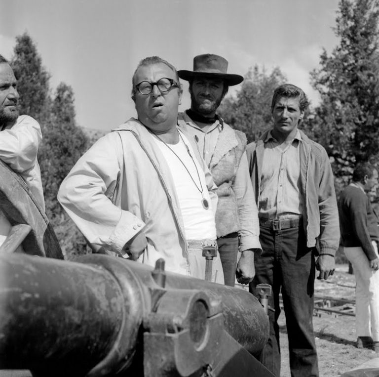 Sergio Leone, Clint Eastwood y Romano Puppo en Sad Hill (Contreras, Burgos 1966)